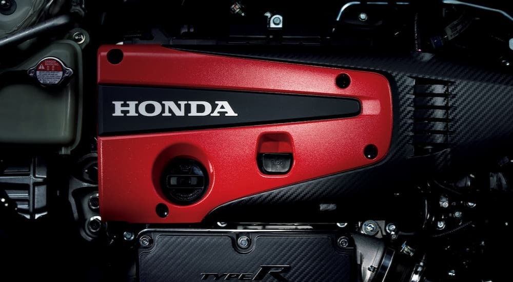 A close up of the engine in a 2023 Honda Civic Type R is shown.
